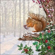 Squirrel in tree papírszalvéta 33x33cm, 20db-os papírárú, csomagoló és tárolóeszköz