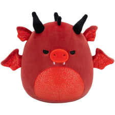  Squishmallows 20 cm - Salami a piros sárkány, mérges szemekkel és csillogós hassal plüssfigura