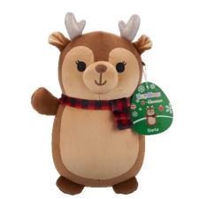  Squishmallows 25 cm - Darla a barna rénszarvas kockás sállal Hugmee plüssfigura