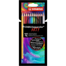 STABILO Akvarell ceruza készlet, STABILO Aquacolor ARTY, 12 különböző szín (TST16121) színes ceruza