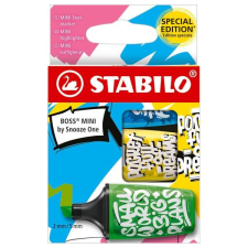 Stabilo BOSS MINI by Snooze One 3 db-os (zöld/sárga/kék) szövegkiemelő készlet filctoll, marker