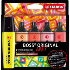 STABILO BOSS ORIGINAL ARTY meleg színek 5 db/csomag szövegkielemő készlet filctoll, marker
