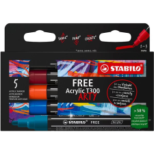 STABILO FREE Acrylic T300 2 - 3 mm, Urban - 5 szín a csomagban filctoll, marker