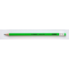 STABILO Grafitceruza radírral, HB, hatszögletû, STABILO "Swano Neon", zöld ceruza