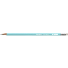 STABILO Grafitceruza radírral, HB, hatszögletű, STABILO "Swano Pastel", kék ceruza