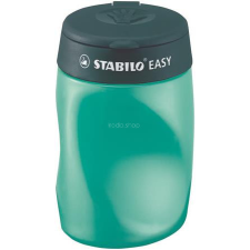STABILO Hegyező, háromlyukú, tartályos, balkezes, STABILO &quot;Easy&quot;, olajzöld hegyező