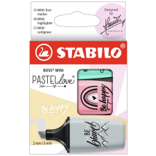Stabilo International GmbH - Magyarországi Fióktelepe Stabilo Boss Mini Pastellove szövegkiemelő készlet 3 db-os filctoll, marker
