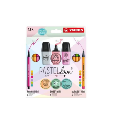 STABILO Mini World Pastellove Filctoll készlet - Vegyes színek (18 db / csomag) filctoll, marker