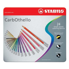STABILO Pasztell ceruza készlet, kerek, fém doboz, STABILO "CarbOthello", 24 különböző szín ceruza