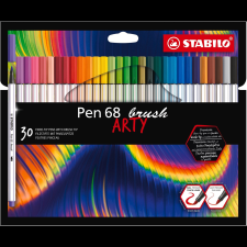 STABILO Pen 68 brush, rugalmas ecset formájú heggyel, tokban, 30 szín (4006381578219) filctoll, marker