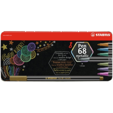 STABILO Pen 68 metallic fémdobozos 8db-os vegyes színű filctoll készlet filctoll, marker