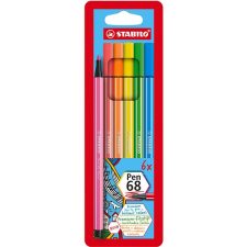 STABILO Pen 68 neon 6 db tok filctoll, marker