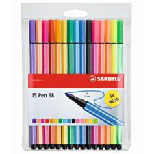 STABILO : Pen 68 rostirón 10+5 neon szín 15db-os szett filctoll, marker