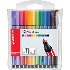 STABILO Pen 68 Wallet rostirón készlet - Vegyes színű (12db/csomag) filctoll, marker