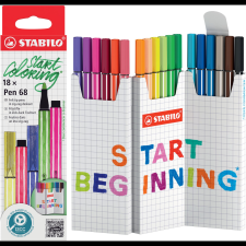  STABILO Pen 68 Zick-Zack Desk set, 18 szín (4006381616751) filctoll, marker