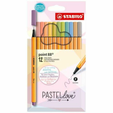 STABILO Point 88 Pastellove Tűfilc készlet - Vegyes színek (12 db / csomag) filctoll, marker