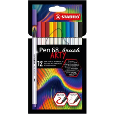 STABILO Rostirón készlet, STABILO "Pen 68 brush ARTY", 10 különböző szín filctoll, marker
