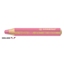 STABILO Színes ceruza, kerek, vastag, STABILO &quot;Woody 3 in 1&quot;, rózsaszín színes ceruza