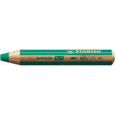 STABILO Színes ceruza, kerek, vastag, stabilo &quot;woody 3 in 1&quot;, sötétzöld 880/533 színes ceruza