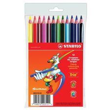STABILO Színes ceruza készlet, háromszögletű, vastag,  "Trio", 12 különböző szín színes ceruza