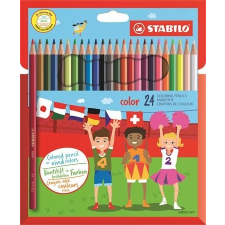 STABILO Színes ceruza készlet, hatszögletű, STABILO &quot;Color&quot;, 24 különböző szín színes ceruza