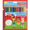 STABILO Színes ceruza készlet, hatszögletű, STABILO "Color", 24 különböző szín