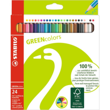 STABILO Színes ceruza készlet, hatszögletű, stabilo &quot;greencolours&quot;, 24 különböző szín színes ceruza