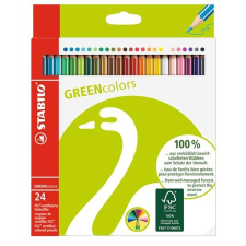  STABILO Színes ceruza készlet, hatszögletű, STABILO &quot;GreenColours&quot;, 24 különböző szín színes ceruza