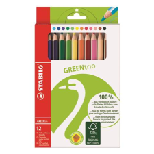 STABILO Színes ceruza stabilo greentrio háromszögletű jumbo 12 db/készlet 6203/12 színes ceruza