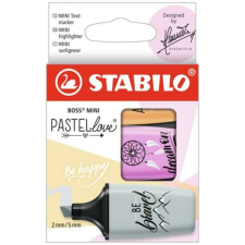 STABILO Szövegkiemelő készlet, STABILO, Boss Mini Pastellove, 3 különböző szín (TST070359) filctoll, marker