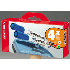 STABILO Táblamarker készlet, 2,5-3,5 mm, kúpos, szivaccsal, STABILO "Plan", 4 különböző szín filctoll, marker