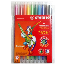 STABILO : Trio 2in1 színes 10 db-os filctoll szett filctoll, marker