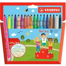 STABILO : Trio A-Z színes filctoll szett 18db-os filctoll, marker