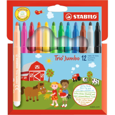 STABILO Trio Jumbo 12db-os vegyes színű filctoll készlet filctoll, marker