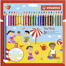 STABILO Trio, vastag 24 db tok hegyezővel színes ceruza
