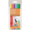 STABILO Tűfilc készlet, 0,4 mm, STABILO "Point 88", 8 pasztell szín