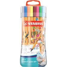 STABILO Tűfilc készlet, sleeve pack, 0,4 mm, STABILO &quot;Point 88&quot;, 30 különböző szín filctoll, marker