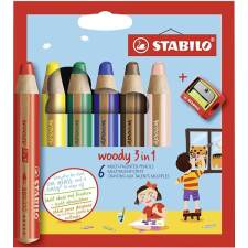 STABILO woody 3 az 1-ben 6 db tok hegyezővel színes ceruza