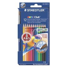 STAEDTLER Akvarell ceruza készlet, ecsettel, STAEDTLER &quot;Noris Club&quot;, 12 különböző szín színes ceruza