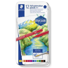 STAEDTLER Akvarell ceruza készlet, fém doboz, hatszögletű,  "Design Journey", 12 különböző szín akvarell
