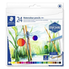 STAEDTLER Akvarell ceruza készlet, hatszögletű, STAEDTLER "146 10C", 24 különböző szín akvarell
