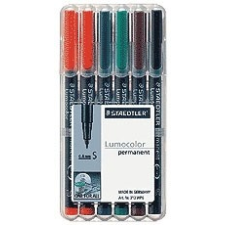 STAEDTLER Alkoholos marker készlet, OHP, 0,4 mm, STAEDTLER &quot;Lumocolor 313 S&quot;, 6 különböző szín filctoll, marker