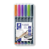 STAEDTLER Alkoholos marker készlet, OHP, 0,6 mm, STAEDTLER "Lumocolor® 318 F", 6 különböző szín