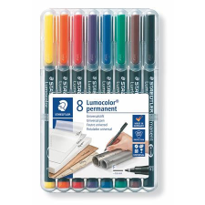 STAEDTLER Alkoholos marker készlet, OHP, 0,6 mm, STAEDTLER &quot;Lumocolor 318 F&quot;, 8 különböző szín filctoll, marker