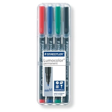STAEDTLER Alkoholos marker készlet, OHP, 1 mm, STAEDTLER &quot;Lumocolor 317 M&quot;, 4 különböző szín filctoll, marker
