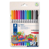 STAEDTLER Filctoll készlet, 1-3 mm, kétvégű, kimosható, STAEDTLER "Noris® 320, 12 különböző szín