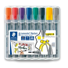 STAEDTLER Flipchart marker készlet, 2-5 mm, vágott, STAEDTLER Lumocolor 356, 8 különböző szín (TS356SWP8) filctoll, marker