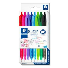 STAEDTLER Golyóstoll, 0,5 mm, nyomógombos, STAEDTLER® 4230 M, 8 különböző szín (TS4230MC8) toll
