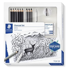 STAEDTLER Grafitceruza készlet, hegyezővel, gyurmaradírral, STAEDTLER "Mars Lumograph 100 C", 6 különböző keménység ceruza
