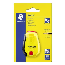 STAEDTLER Hegyező, egylyukú, tartályos, STAEDTLER &quot;Noris&quot;, sárga hegyező